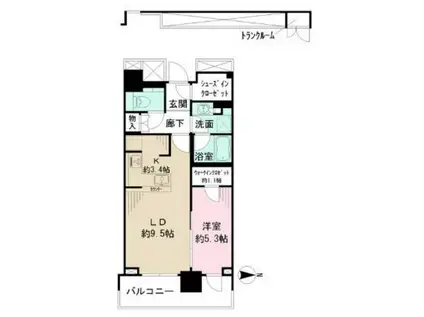 ザ・パークハウス晴海タワーズティアロレジデンス(1LDK/29階)の間取り写真