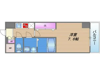 EXE大阪城(1K/11階)の間取り写真
