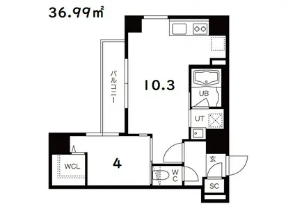 ASH MARUYAMA(1LDK/5階)の間取り写真