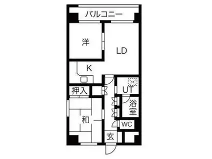 ライオンズマンション中島公園通(2LDK/7階)の間取り写真