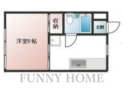 六十六番館(1DK/2階)の間取り写真