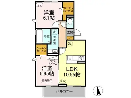 D-ROOMちはら台 F(2LDK/3階)の間取り写真
