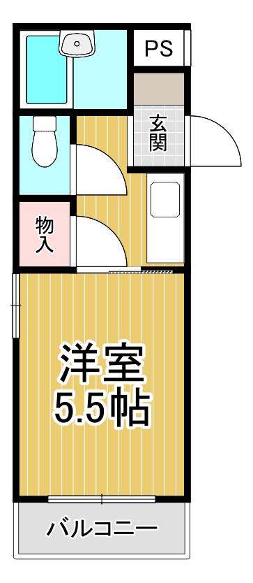 ワークヒルズ門戸(ワンルーム/2階)の間取り写真