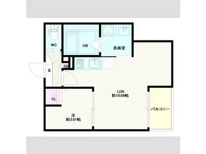 JACK SHUKUCHII(1LDK/2階)の間取り写真