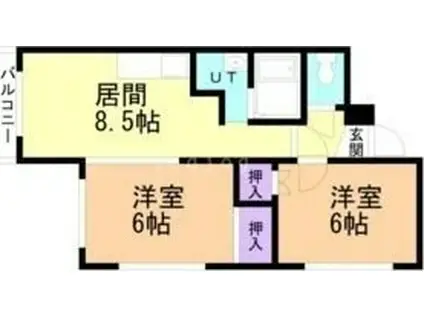 アルカンタラ白石(2LDK/4階)の間取り写真