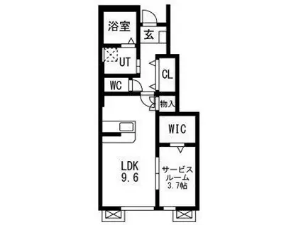 レジデンスII (1LDK/1階)の間取り写真