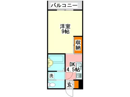 グレイスマンション(1DK/4階)の間取り写真