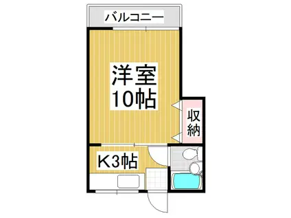 シルクハウス(1K/2階)の間取り写真