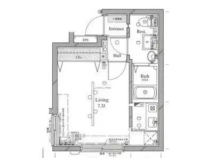 アーバイル武蔵小山(1K/4階)の間取り写真