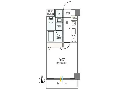 コンフォート・エス(1K/1階)の間取り写真
