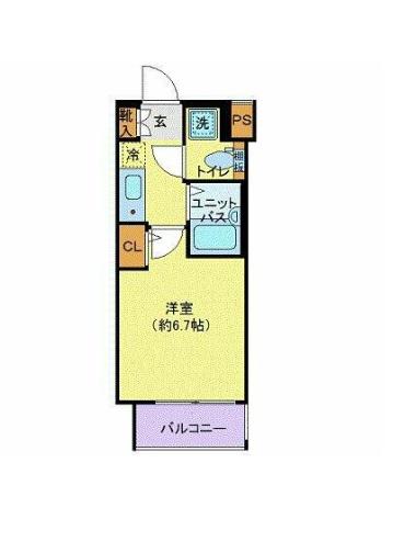 リヴシティ横浜東ベイサイド(1K/6階)の間取り写真