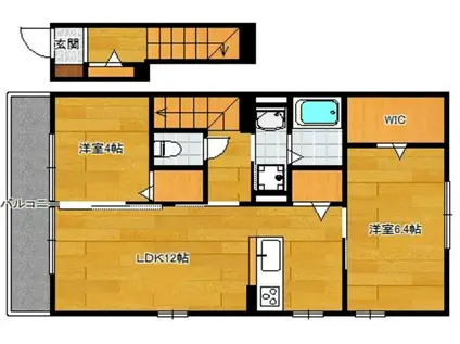 グレイスコート城南(2LDK/2階)の間取り写真