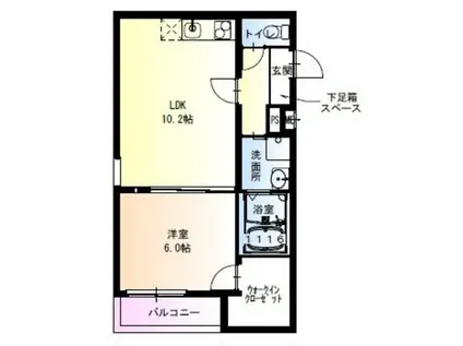 フジパレス堺浅香II番館(1LDK/3階)の間取り写真