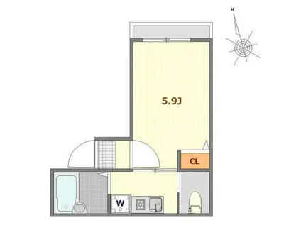 FONTAINE尾久(1K/2階)の間取り写真