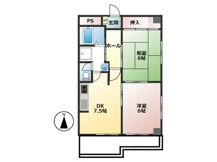 サンパレス六甲(2DK/2階)の間取り写真