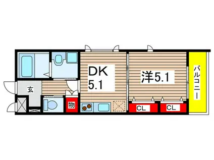 ポルトフィーノ(1DK/3階)の間取り写真