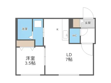 エムアルトプリモ(1LDK/1階)の間取り写真