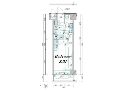 メインステージ錦糸町VIエグザ(1K/6階)の間取り写真