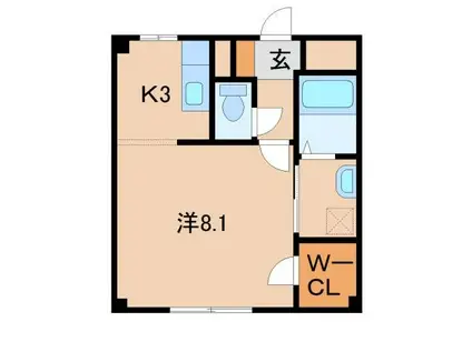 モイス・シャーム(ワンルーム/2階)の間取り写真