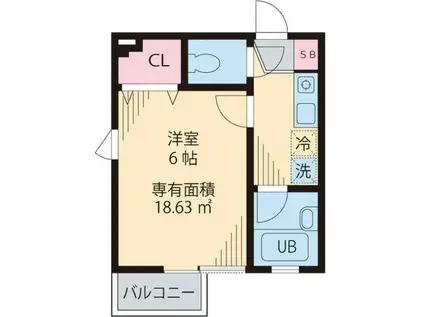 メゾンブラン(1K/2階)の間取り写真