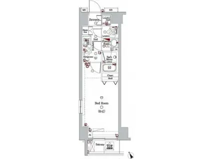 グラントゥルース赤羽プレミオ(1K/2階)の間取り写真