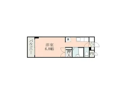 コート黒髪(ワンルーム/7階)の間取り写真