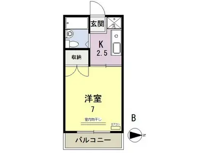 セリーヌ伊島(1K/3階)の間取り写真