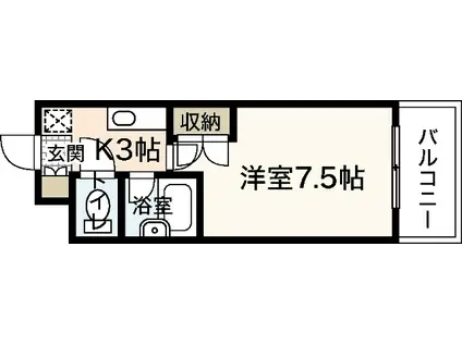 HORNET21(1K/1階)の間取り写真