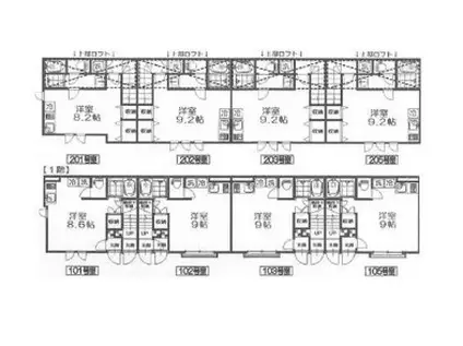 リーコーポ五番館(ワンルーム/2階)の間取り写真