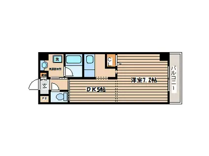 ロンディーヌII(1DK/5階)の間取り写真