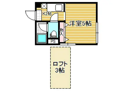 畳屋町ハイツ(1K/1階)の間取り写真