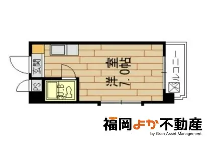 ジェンティール六本松(ワンルーム/7階)の間取り写真