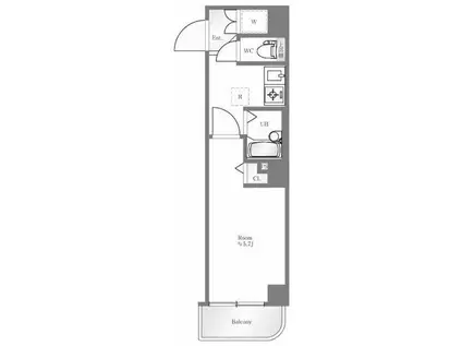 エクスクルーシブアイディ両国(1K/3階)の間取り写真