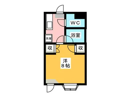 アップルズS(1K/1階)の間取り写真