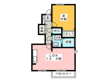 プリマヴェーラ II(1LDK/1階)の間取り写真
