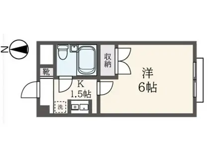 矢代コーポ(1K/2階)の間取り写真