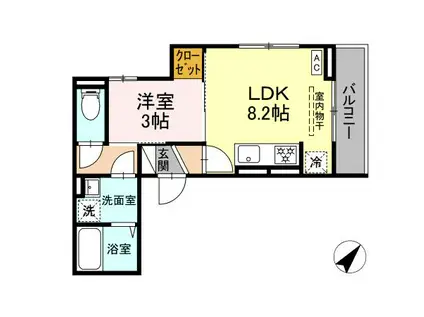 ディー パイナ 日吉本町1(1LDK/3階)の間取り写真