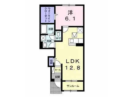 メゾン ド シャルル(1LDK/1階)の間取り写真