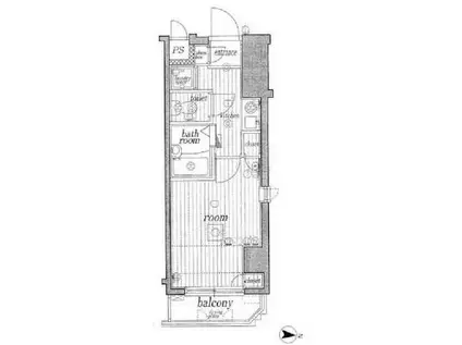 サンテミリオン練馬駅前(1K/4階)の間取り写真