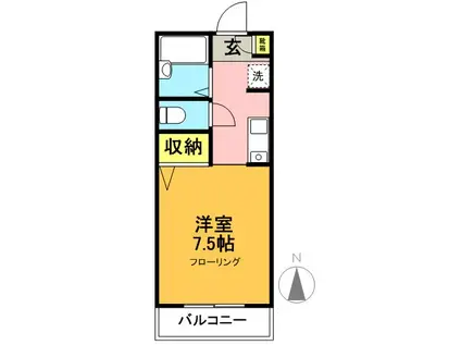 京王井の頭線 東松原駅 徒歩7分 3階建 築25年(1K/3階)の間取り写真