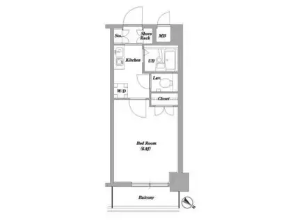 レジディア門前仲町(1K/10階)の間取り写真