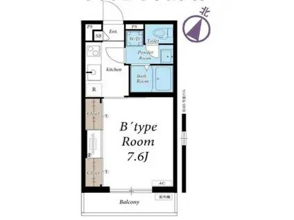 リブリ・YS(1K/2階)の間取り写真