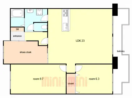 ポートアイランド41号棟(2LDK/3階)の間取り写真