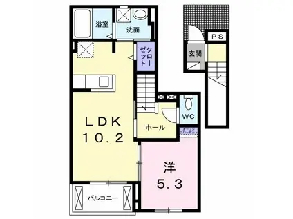 カーサ・ドマーニ(1LDK/2階)の間取り写真