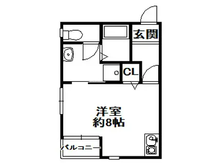 三田SOEL(1DK/2階)の間取り写真