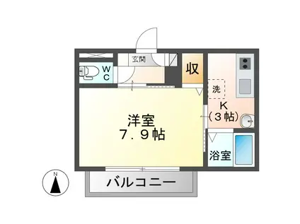 リリーハイム(1K/2階)の間取り写真