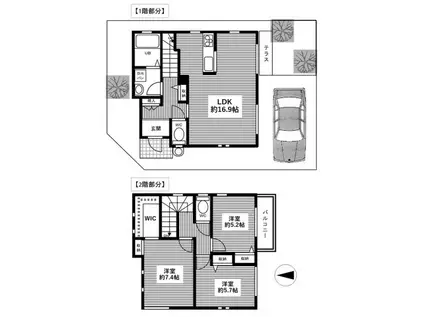 ヒルズ練馬高野台 H棟(3LDK/1階)の間取り写真