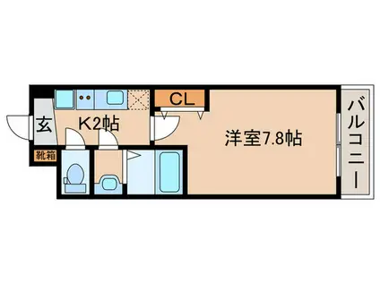 フィアスコート梅小路(1K/3階)の間取り写真