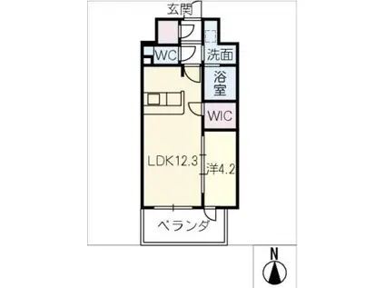 CERESDAIMON(1LDK/4階)の間取り写真