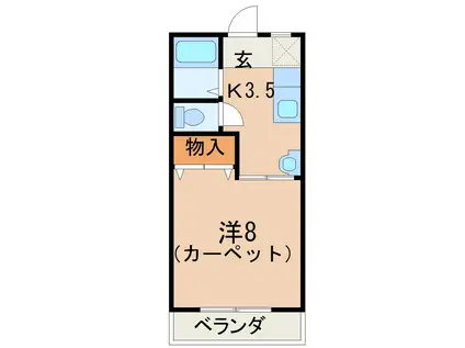 福並AII(1K/1階)の間取り写真